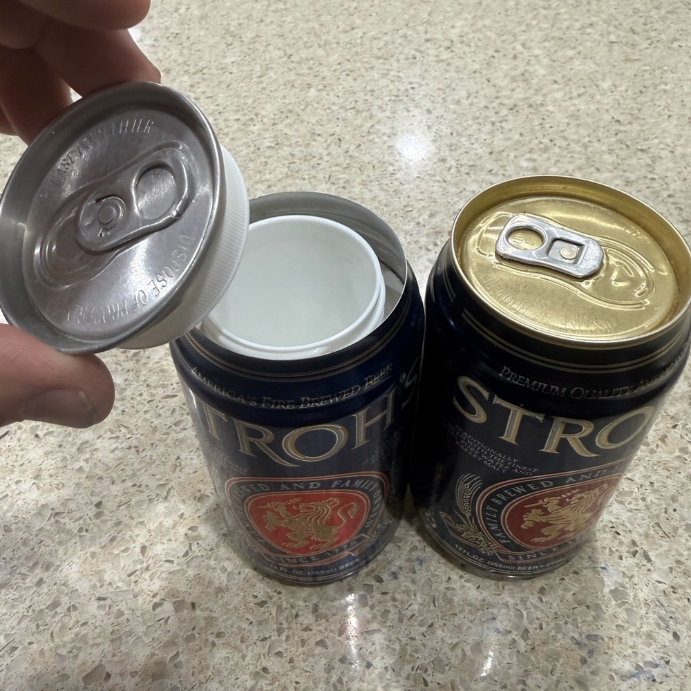 Stroh's Beer Can Safe & one empty can to match